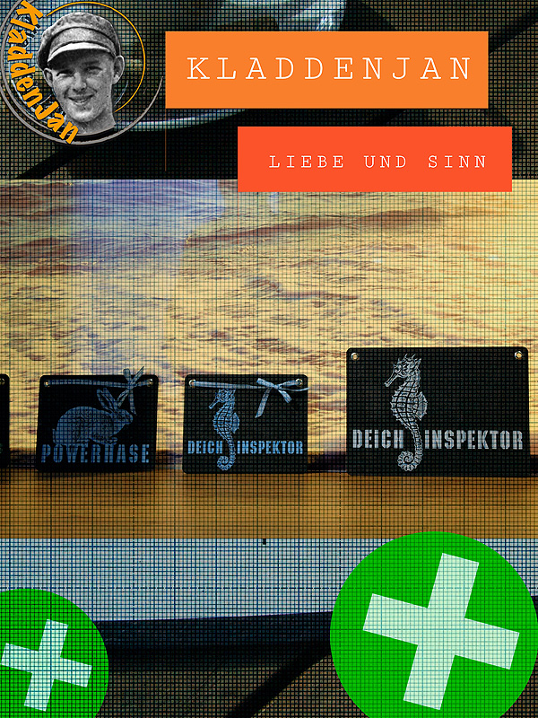 Kladdenjan Karte, Grußkarte, Wanddeko, Untersetzer, Bild oder Postkarte aus recycelten Leitzordnern stehen für Liebe und Sinn