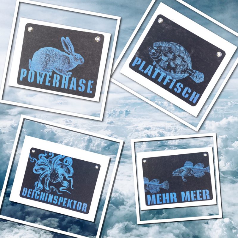 Kladdenjan Karte, Grußkarte, Wanddeko, Untersetzer, Bild oder Postkarte aus recycelten Leitzordnern stehen für Liebe und Sinn