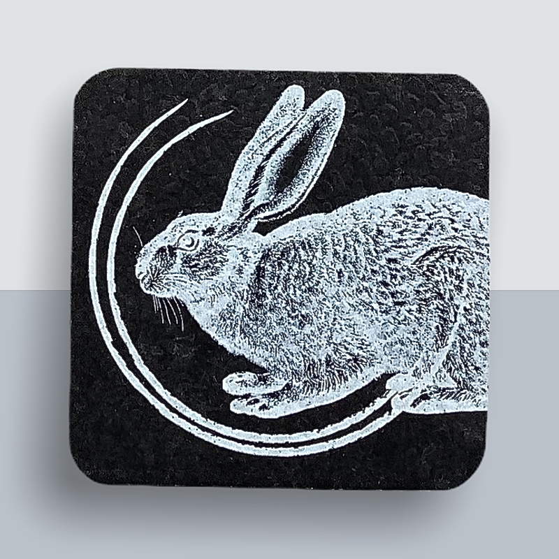 Power Hase Kühlschrankmagnet von Kladdenjan in weiß | Kladdenjan