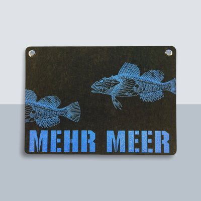 Mehr Meer Fische große Postkarte von Kladdenjan in hellblau | Kladdenjan