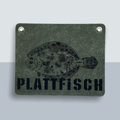 Plattfisch Postkarte von Kladdenjan in schwarz | Kladdenjan