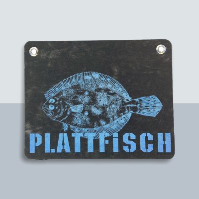 Plattfisch Postkarte von Kladdenjan in hellblau | Kladdenjan