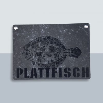 Plattfisch Große Postkarte von Kladdenjan in schwarz | Kladdenjan