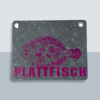 Plattfisch Postkarte von Kladdenjan in magenta | Kladdenjan