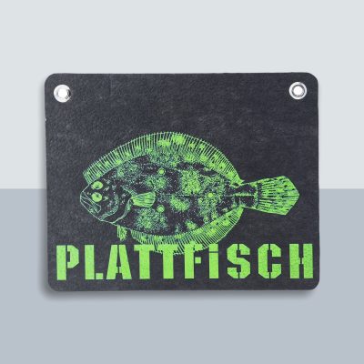 Plattfisch Postkarte von Kladdenjan in hellgrün | Kladdenjan