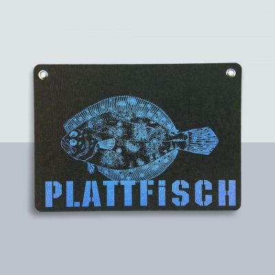 Plattfisch Große Postkarte von Kladdenjan in hellblau | Kladdenjan