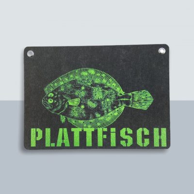 Plattfisch Große Postkarte von Kladdenjan in hellgrün | Kladdenjan