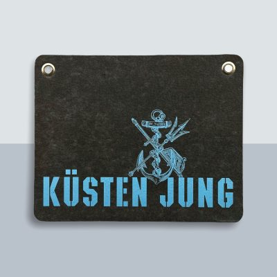 Küsten Jung Anker Postkarte von Kladdenjan in hellblau | Kladdenjan