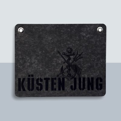 Küsten Jung Anker Postkarte von Kladdenjan in schwarz | Kladdenjan