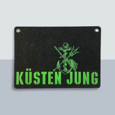 Küsten Jung Anker Große Postkarte von Kladdenjan in hellgrün | Kladdenjan