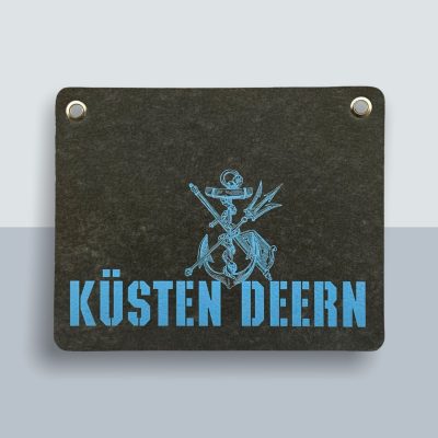 Küsten Deern Anker Postkarte von Kladdenjan in hellblau | Kladdenjan