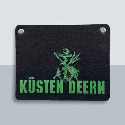 Küsten Deern Anker Postkarte von Kladdenjan in hellgrün | Kladdenjan