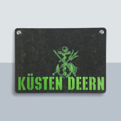 Küsten Deern Anker Große Postkarte von Kladdenjan in hellgrün | Kladdenjan