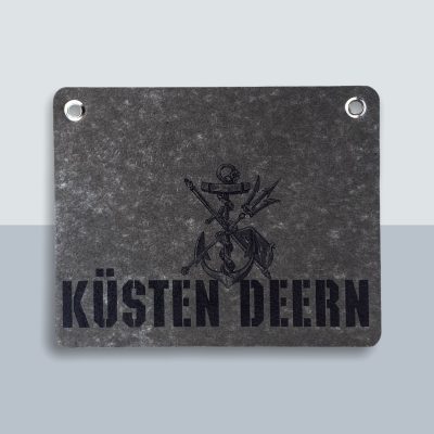 Küsten Deern Anker Postkarte von Kladdenjan in schwarz | Kladdenjan