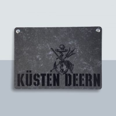 Küsten Deern Anker Große Postkarte von Kladdenjan in schwarz | Kladdenjan