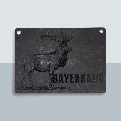 Bayern Bub Hirsch Große Postkarte von Kladdenjan in schwarz | Kladdenjan