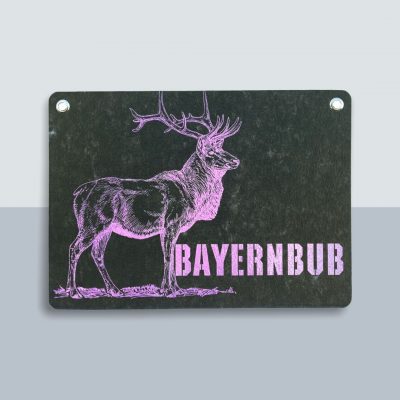 Bayern Bub Hirsch Große Postkarte von Kladdenjan in rosa | Kladdenjan