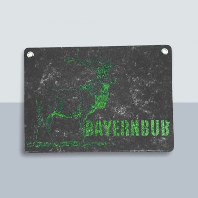 Bayern Bub Hirsch Große Postkarte von Kladdenjan in hellgrün | Kladdenjan