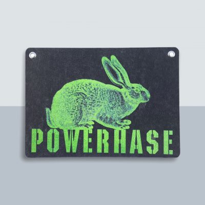 Power Hase Große Postkarte von Kladdenjan in hellgrün | Kladdenjan