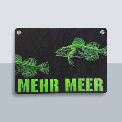 Mehr Meer Fische Große Postkarte von Kladdenjan in hellgrün | Kladdenjan